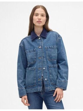 Gap Relaxed Denim Chore Jacket medium wash